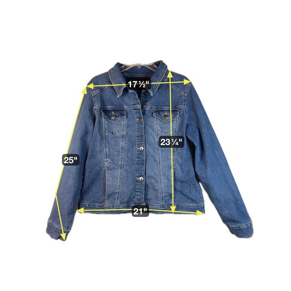 Wrangler Authentics Women's Denim Jacket XL Blue Double Denim Chic Rodeo Earthy - Picture 2 of 13